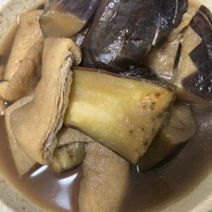 ここあの作ってみた!投稿(とろとろ秋なすと油揚げの♪たっぷりあま～いお出汁の煮浸し🤩)