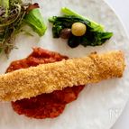 トマトソースがオススメ！【サーモンのパン粉焼き】