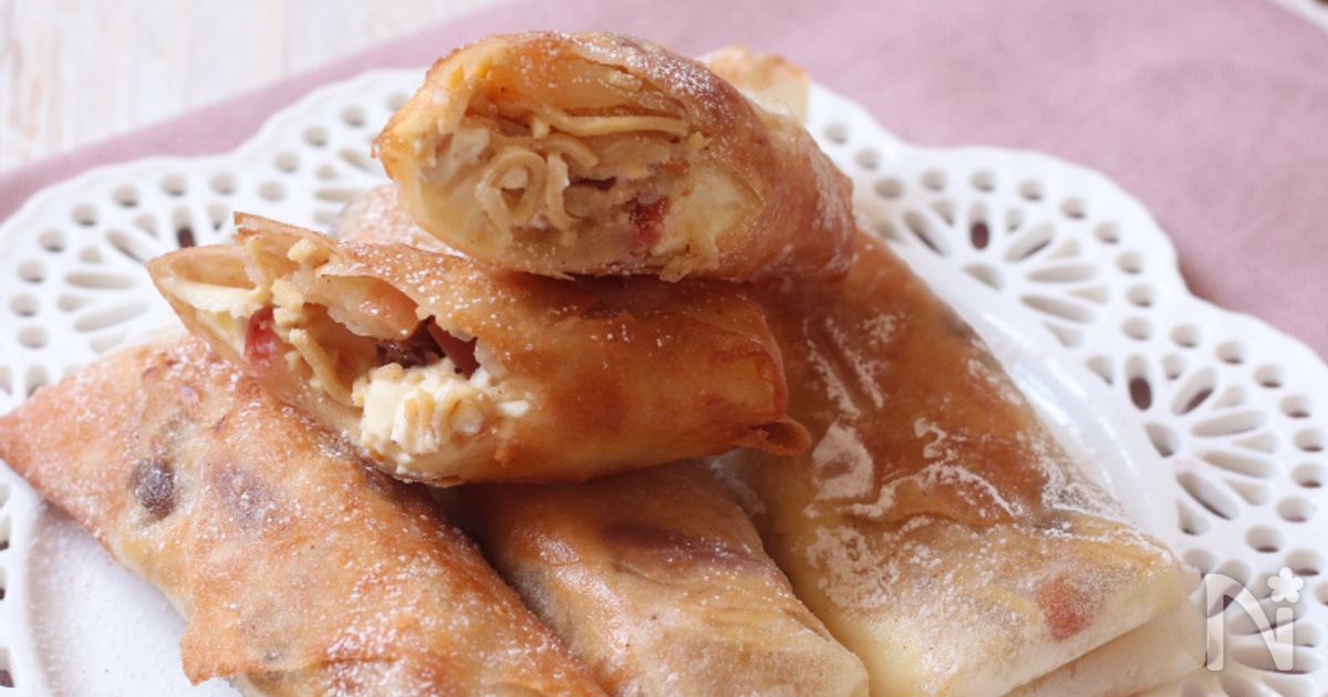 豆腐干で満足スイーツ。スティックアップルパイ