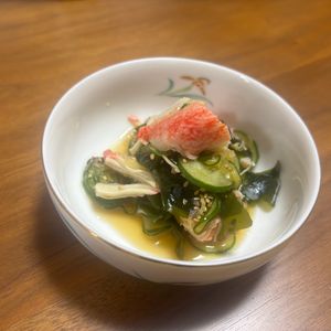 こむぎの作ってみた!投稿(【きゅうり、わかめ、かにかまの中華風酢の物】パパっとあと一品)