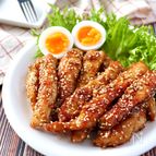 柔らくて食べやすい♡鶏むね肉de甘辛ごまスティックチキン