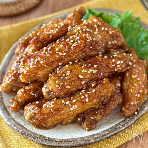 【コクうまソース手羽から揚げ】揚げずに簡単♪手がとまらない！