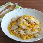 食欲そそる♪鶏むね肉の塩バターコーン炒め