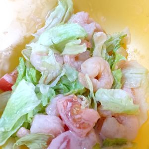 chachaの作ってみた!投稿(サイゼリヤ風！小エビのサラダ)