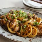 鶏とれんこんの甘辛炒め