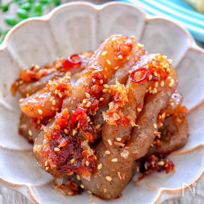 佃煮風こんにゃくの甘辛煮♩食材はこんにゃくのみ!ラクうま副菜