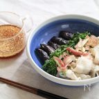 冷しゃぶと揚げナスのジンジャーソース