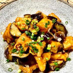 michuの作ってみた!投稿(ちぎり厚揚げとなすの油淋鶏風)