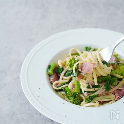 春の味!菜の花と生ハムのパスタ