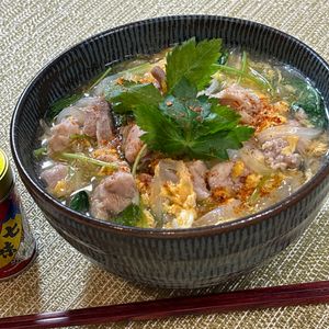 楽ラク手抜キッチン🐶🐾の作ってみた!投稿(行列のうどん屋さんの🍜とろとろかきたま親子うどん😋)