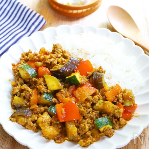 ルー不要♪【夏野菜ドライカレー】ワンパンで簡単！