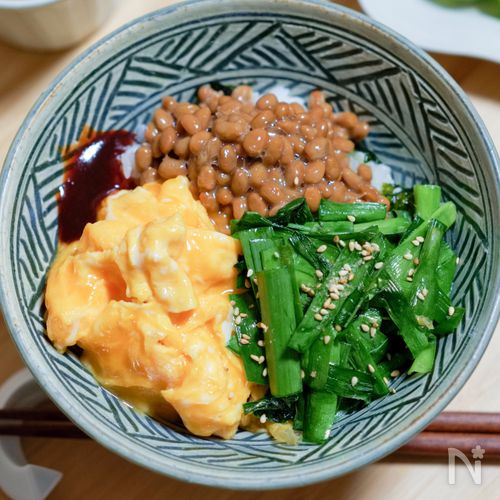 安くてうまいは正義！韓国風にらたま納豆丼