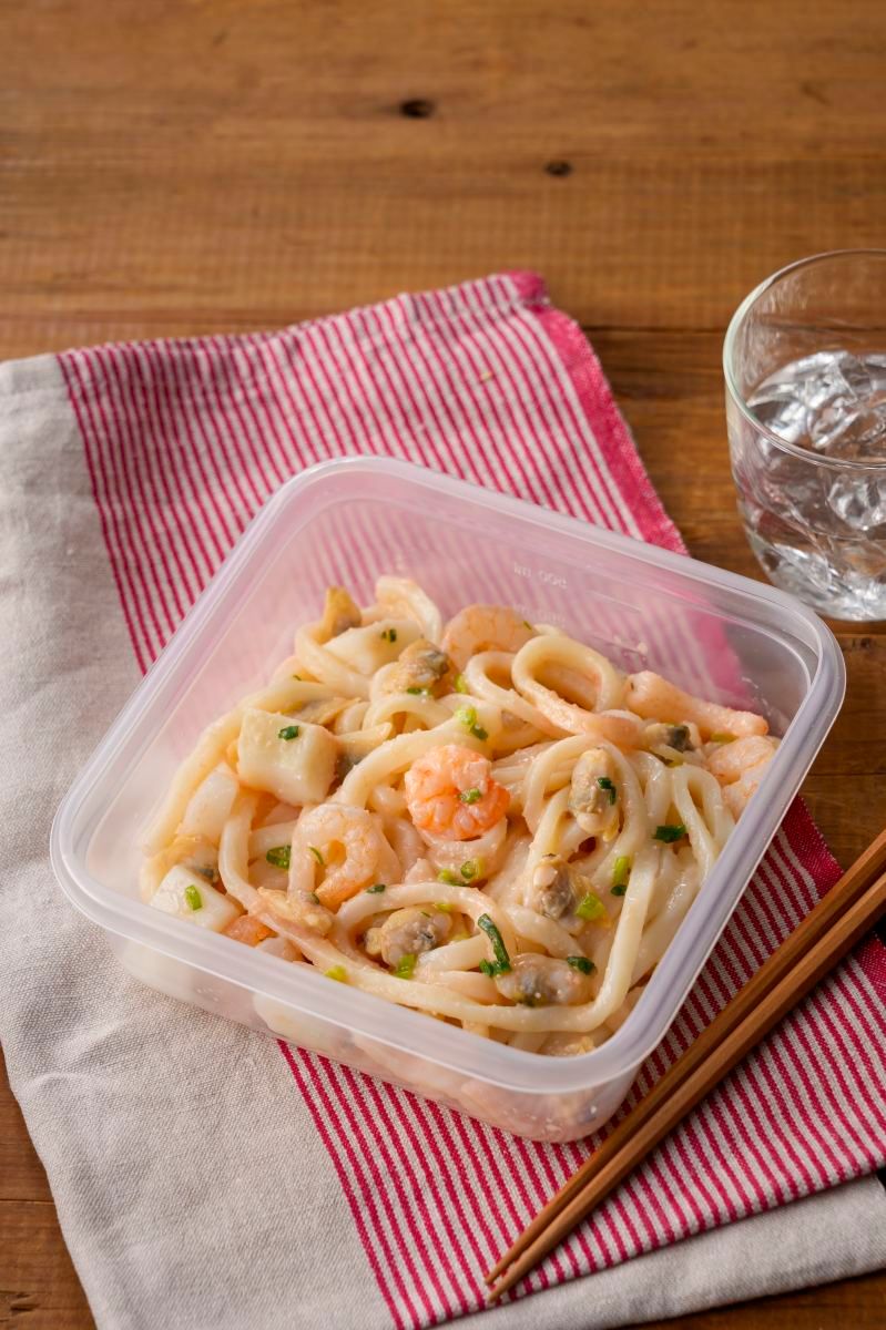 冷凍うどん で作るシーフードたらこうどん レシピサイトnadia