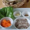 蒸し豚サンドの下準備