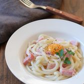 カルボナーラ風釜玉うどん