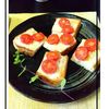 チョロリスの作ってみた!投稿(とろジュワ♡チーズとトマトのひと口ガーリックおつまみトースト)
