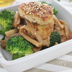 鶏団子とブロッコリーの味付けメンマ炒め