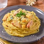 かぼちゃのカレークリームパスタ│ワンパンでほっこりパスタ