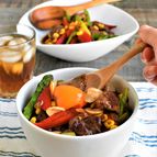 スタミナレバー丼☆元気モリ盛り♪カラフル野菜で夏バテ予防