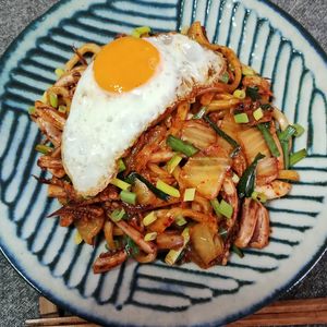M＊Pの作ってみた!投稿(キムチ焼きうどん )