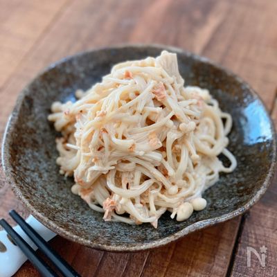 【えのきのおかかマヨネーズ】レンジで簡単！忙しい日に◎