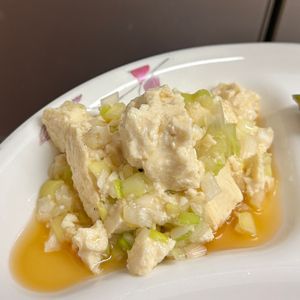 ケの作ってみた!投稿(やみつき☆崩し豆腐のネギ塩和え)