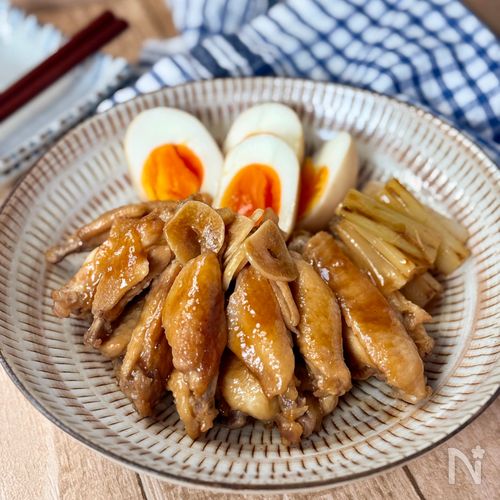初夏にぴったり！とろ旨仕上げ♪【香ばし手羽中のさっぱり煮】