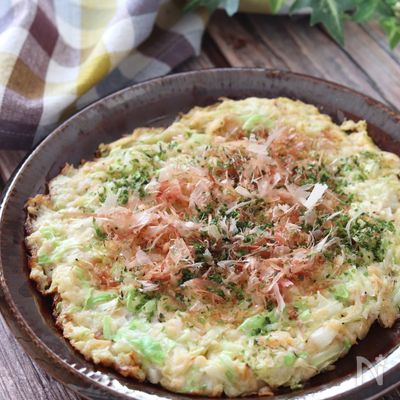 ひっくり返さない粉なしお好み焼き風♡コロコロトロトロ長芋焼き