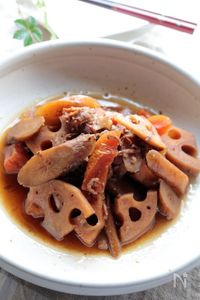 圧力鍋で作る、豚肉と根菜のきんぴら