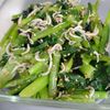 ゆみの作ってみた!投稿(スピード副菜♪ごま油香る小松菜と海苔のしらす和え)