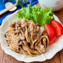 豚肉とたっぷりきのこのにんにく醤油炒め
