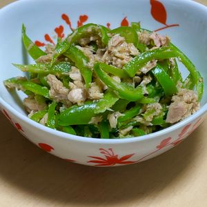 kamochiの作ってみた!投稿(無限♡和風ツナごまピーマン【#作り置き #お弁当 #レンジ】)