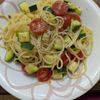 1422394の作ってみた!投稿(うどんスープで作れちゃう！トマトときゅうりの冷製レモンパスタ)