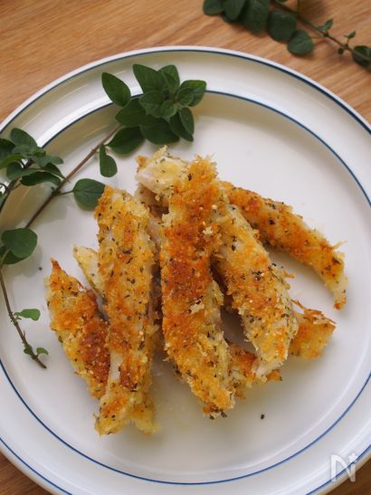 ちょっとの油で♪スティックレンコンの香ばしチーズフライ風
