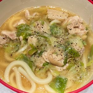 すみれの作ってみた!投稿(ゴマ油香る♡『鶏ネギうま塩うどん』)