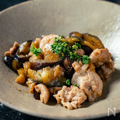 ご飯に合う!とろなすの醤油バター炒め