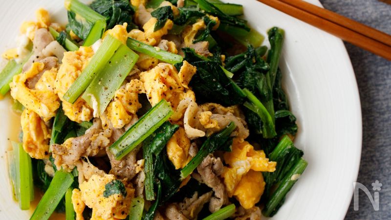小松菜と豚肉と卵の醤油炒め 簡単 ご飯に合う By Tomoko レシピサイト Nadia ナディア プロの料理家のおいしいレシピ