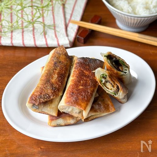 味見が止まらん「豚なすのとろ〜りチーズ春巻き」
