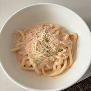 1079395の作ってみた!投稿(【超簡単たらこクリームうどん】全部入れて混ぜるだけ◎)