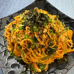楽ラク手抜キッチン🐶🐾の作ってみた!投稿(やみつき 豚キムチ豆乳パスタ。)
