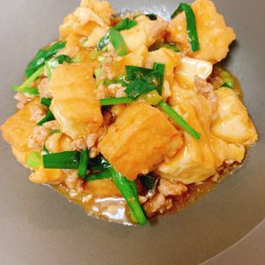 りんの作ってみた!投稿(ボリューム満点♪ちぎり厚揚げとニラの濃厚そぼろあん)