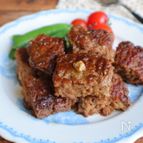 パックのひき肉でそのまま！サイコロステーキ風ハンバーグ