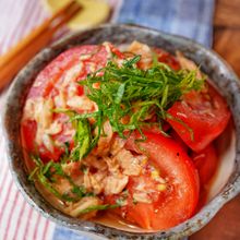 5分でできる♩おつまみにも◎トマトのにんにくポン酢