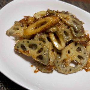 ぽちゃこの作ってみた!投稿(ごはんに合う甘辛副菜♡『蓮根とちくわの甘辛ごまおかか炒め』)