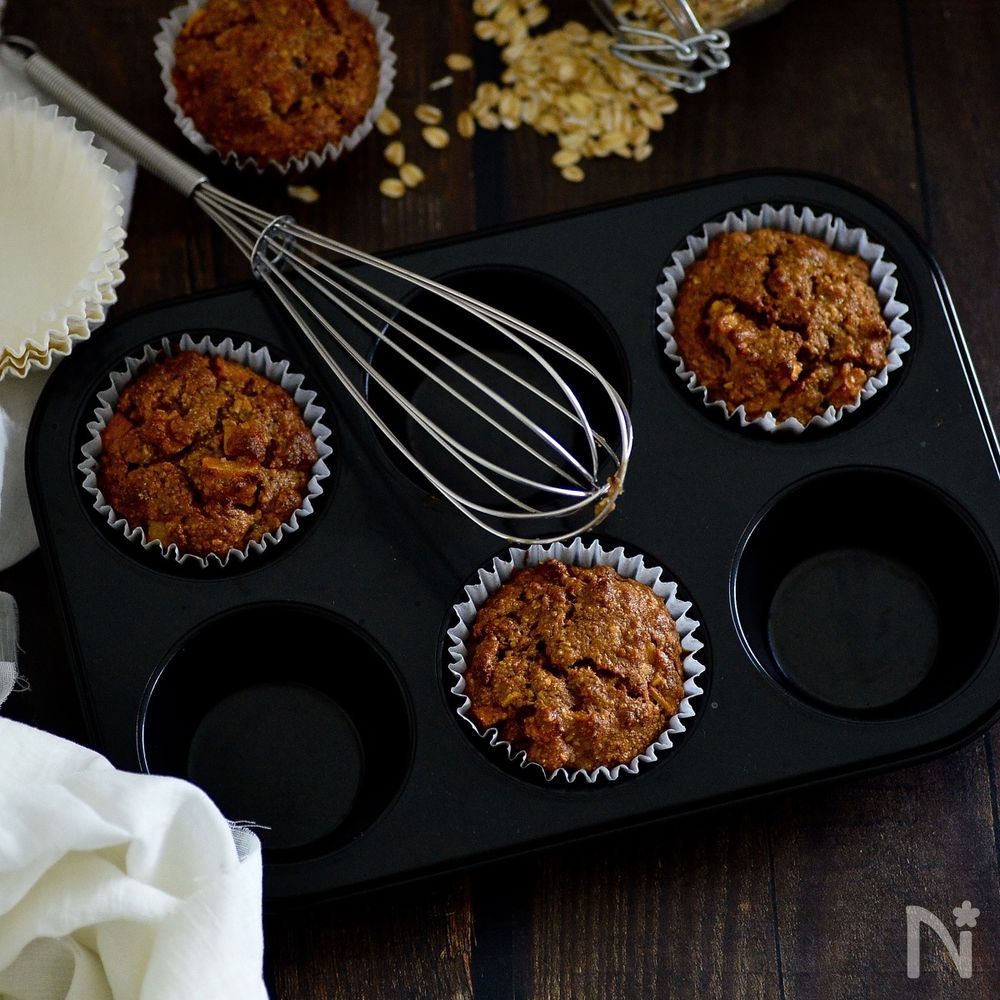 全粒粉アップルシナモンマフィンのレシピ