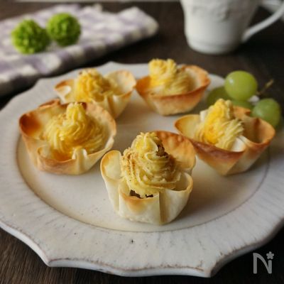 餃子の皮カップのスイートポテト