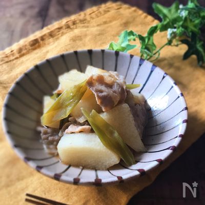 ほっこり♡長いもと豚肉の煮物