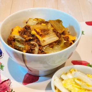 mimiの作ってみた!投稿(【白菜とひき肉のとろたまあんかけ】男子喜ぶ/丼にも♡︎)