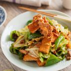 調味料ひとつ！厚揚げ入り回鍋肉【鶏そぼろ味噌使用】