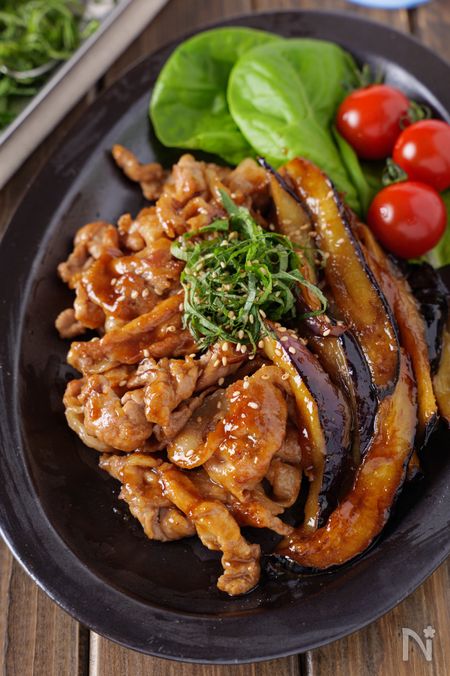 豚こま肉となすのポン酢照り焼き
